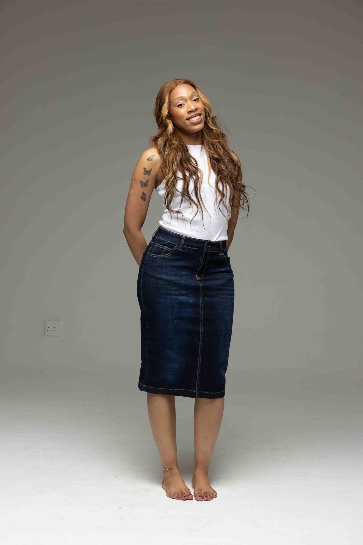 Denim Pencil Skirt